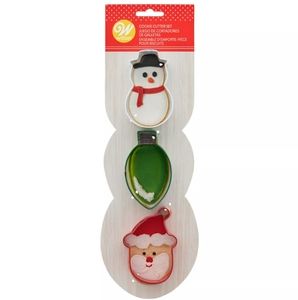 NWT Wilton Metal Christmas Cookie Cutter Set 3pc
